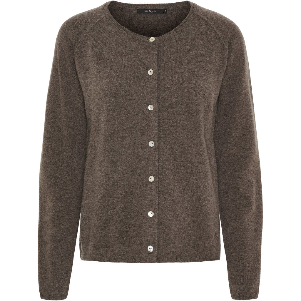 BTFCPH Cardigan i cashmere blanding Cardigans Dark Brown Melange