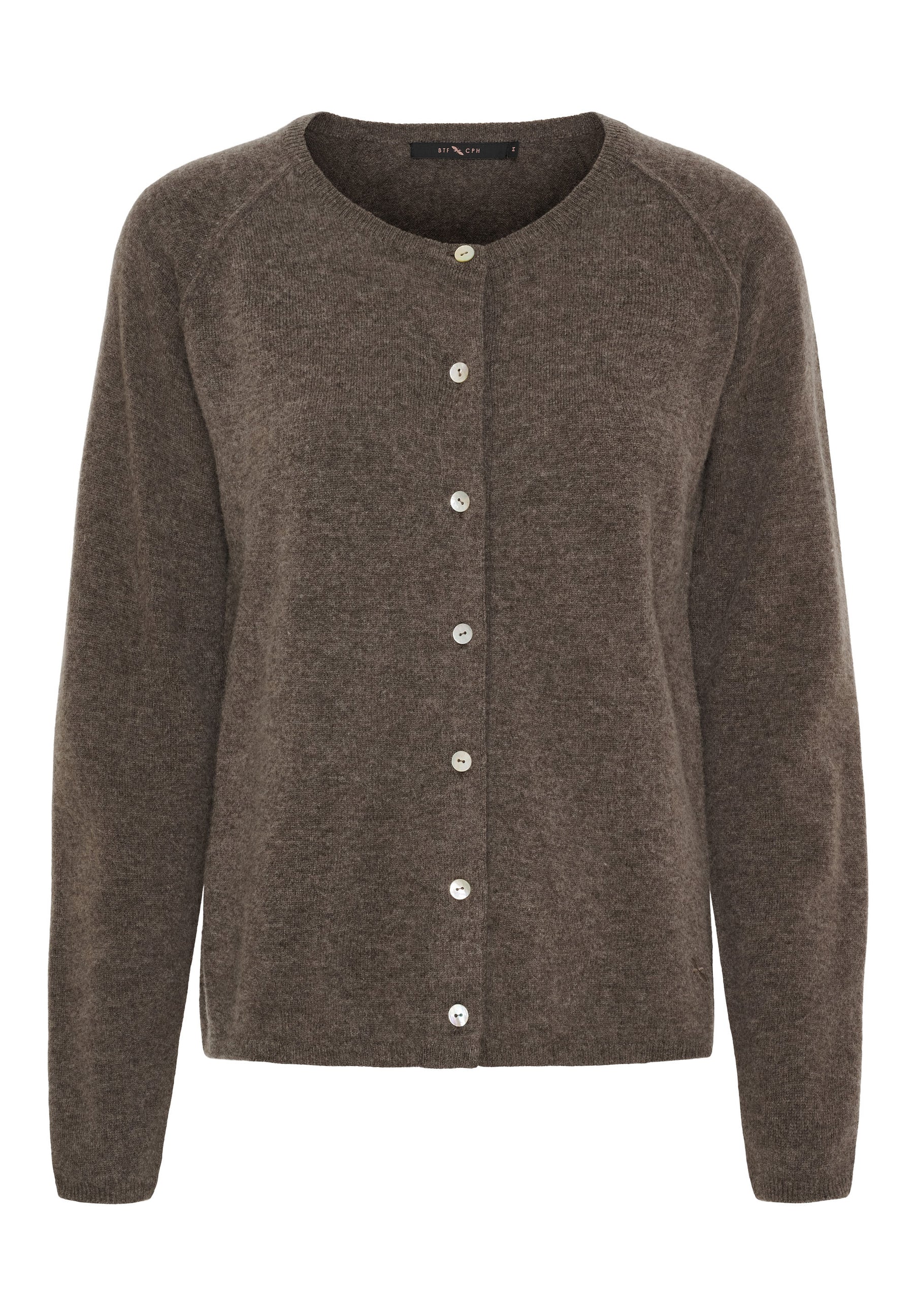 BTFCPH Cardigan i cashmere blanding Cardigans Dark Brown Melange