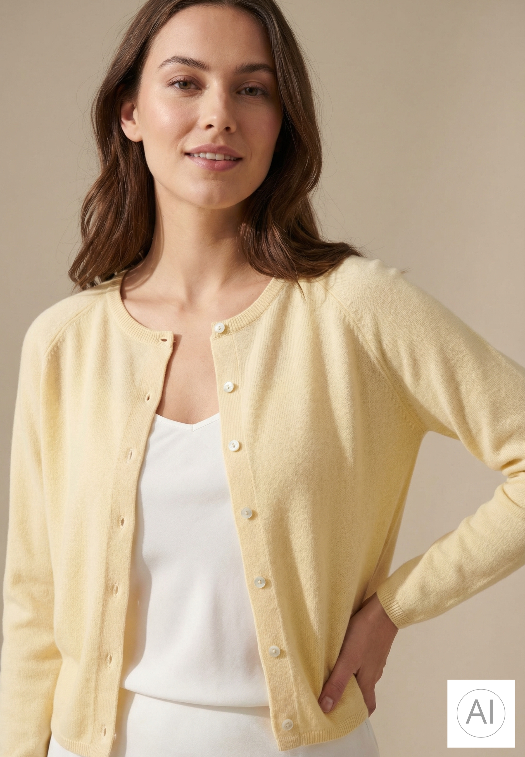 BTFCPH Cardigan i cashmere blanding Cardigans French Vanilla