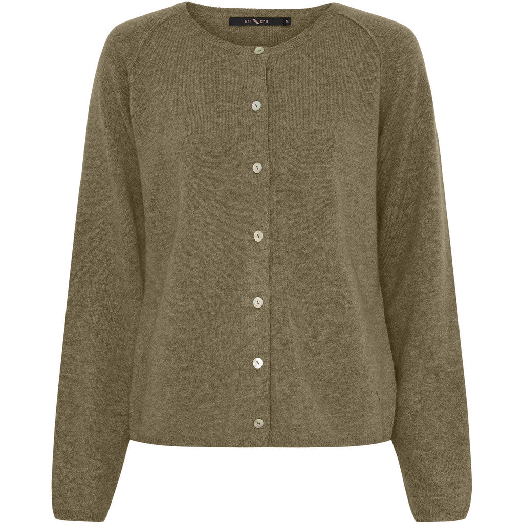 BTFCPH Cardigan i cashmere blanding Cardigans Olive Brown Melange