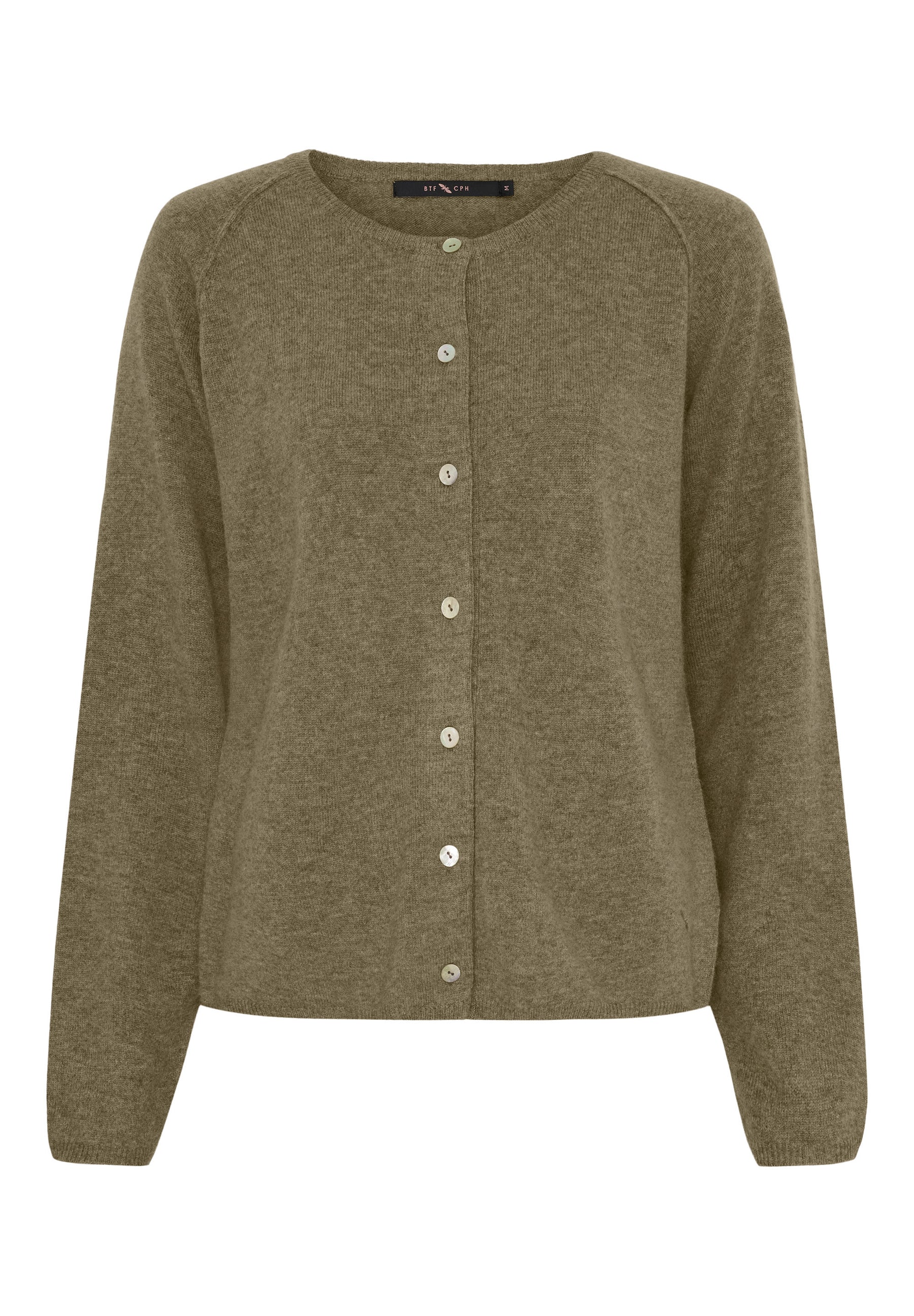 BTFCPH Cardigan i cashmere blanding Cardigans Olive Brown Melange