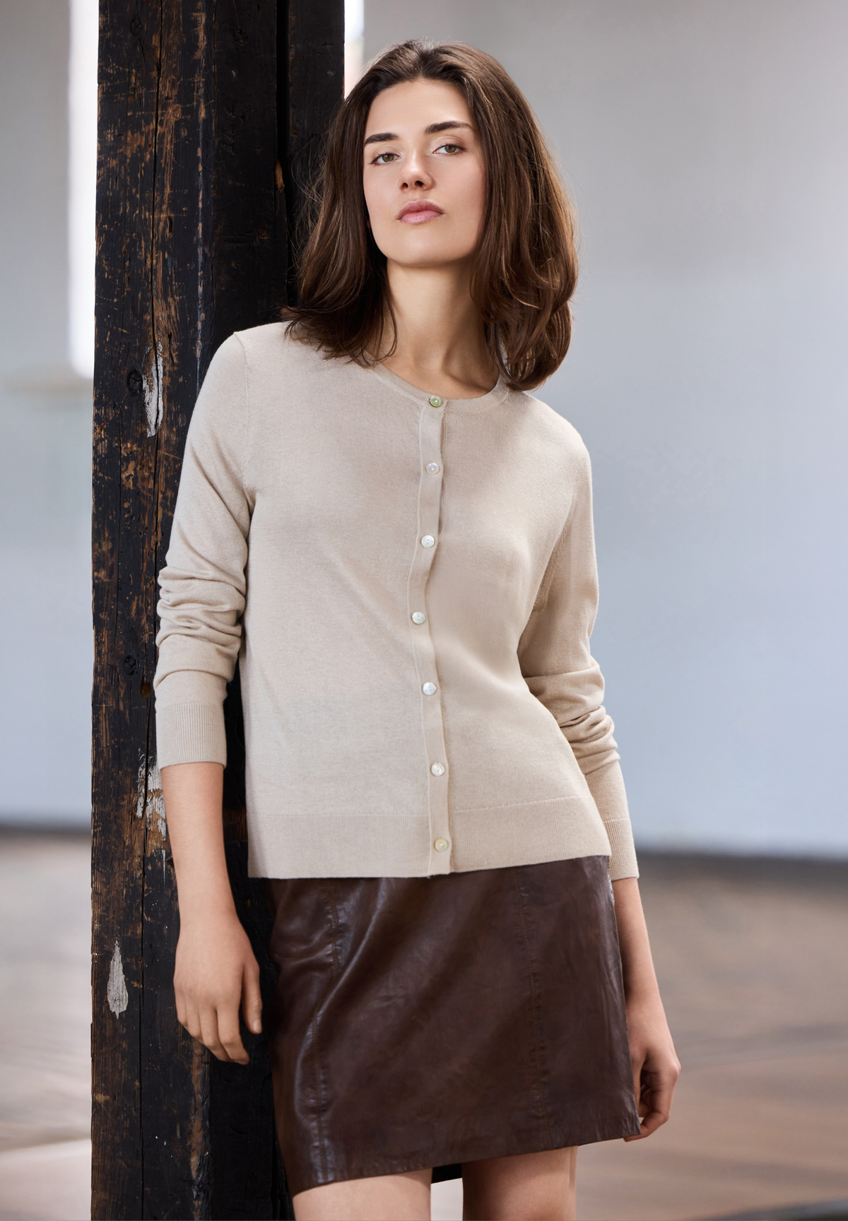BTFCPH Cardigan i silke og cashmere Cardigans Beige