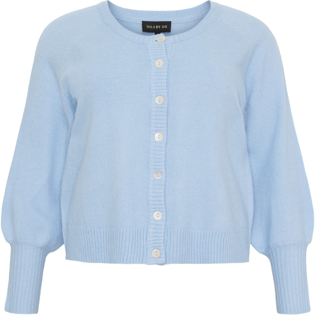 NO. 1 BY OX Cardigan med ballonærmer Sweaters Blå