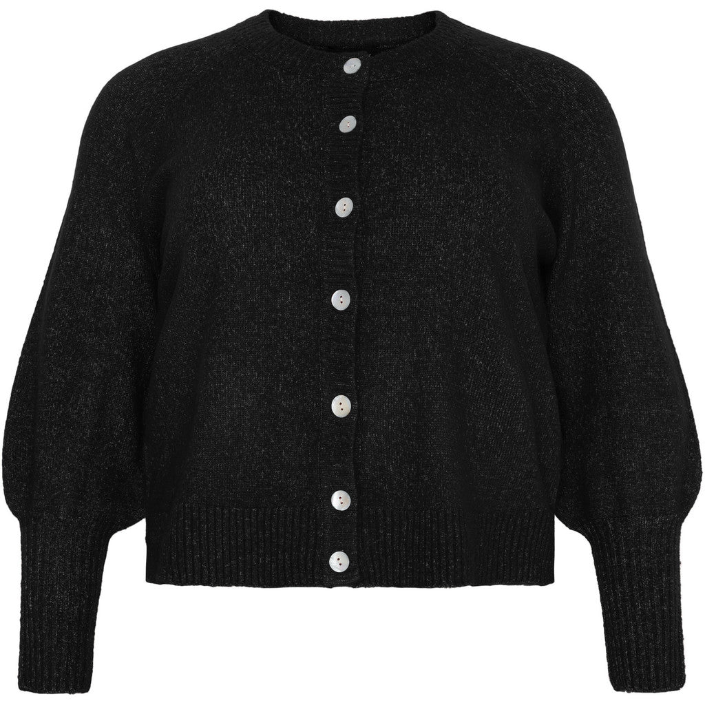 NO. 1 BY OX Cardigan med ballonærmer Sweaters Sort