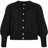 NO. 1 BY OX Cardigan med ballonærmer Sweaters Sort