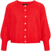 NO. 1 BY OX Cardigan med ballonærmer Sweaters Tomato Red