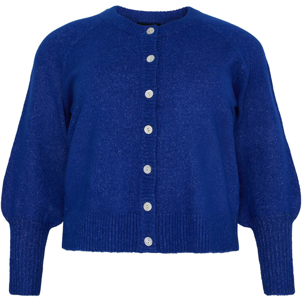 NO. 1 BY OX Cardigan med ballonærmer Sweaters Dark Cobolt Blue