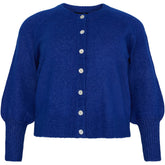 NO. 1 BY OX Cardigan med ballonærmer Sweaters Dark Cobolt Blue