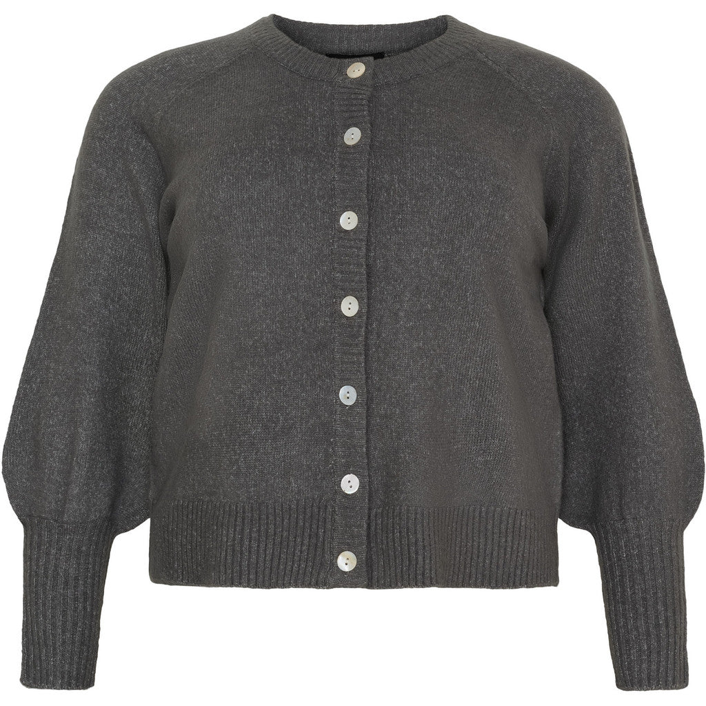 NO. 1 BY OX Cardigan med ballonærmer Sweaters Grå