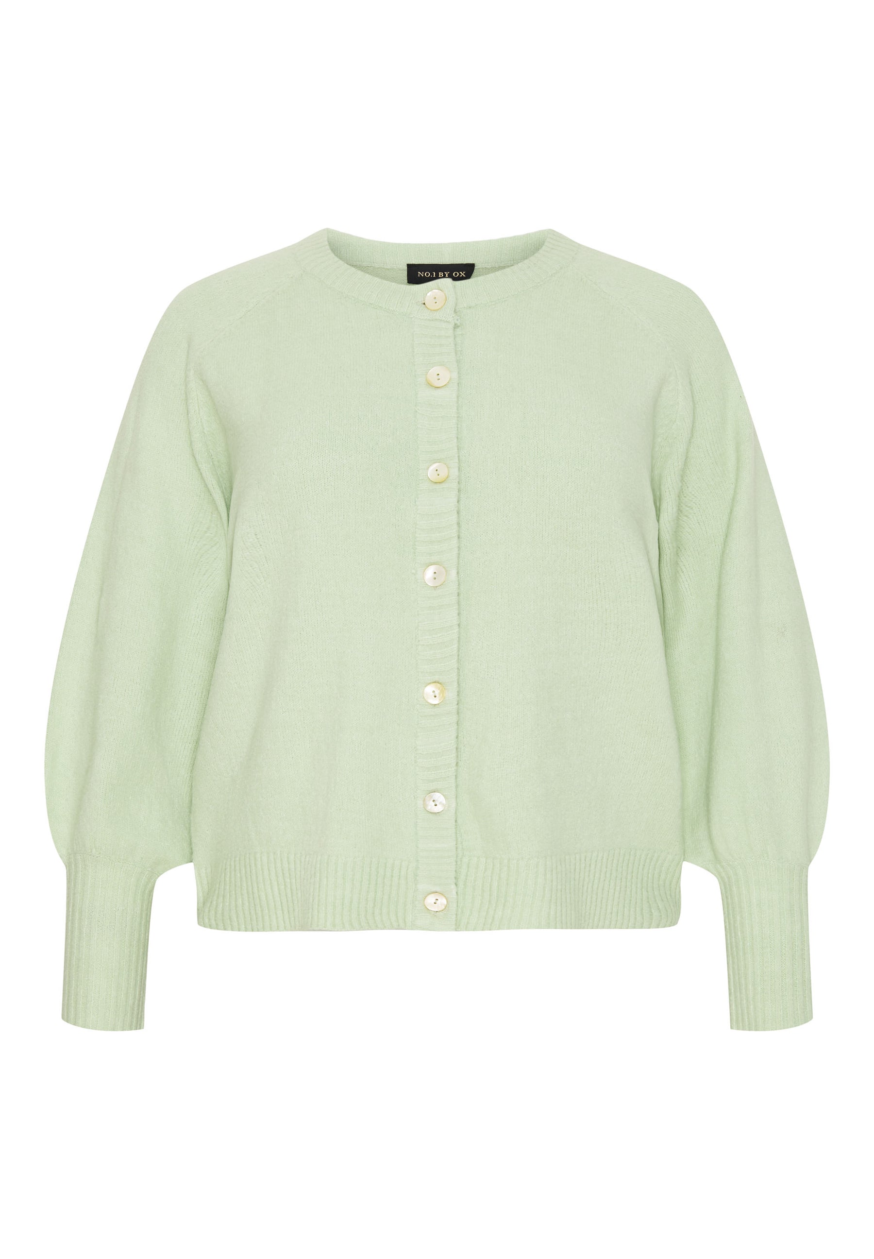 NO. 1 BY OX Cardigan med ballonærmer Sweaters Grøn