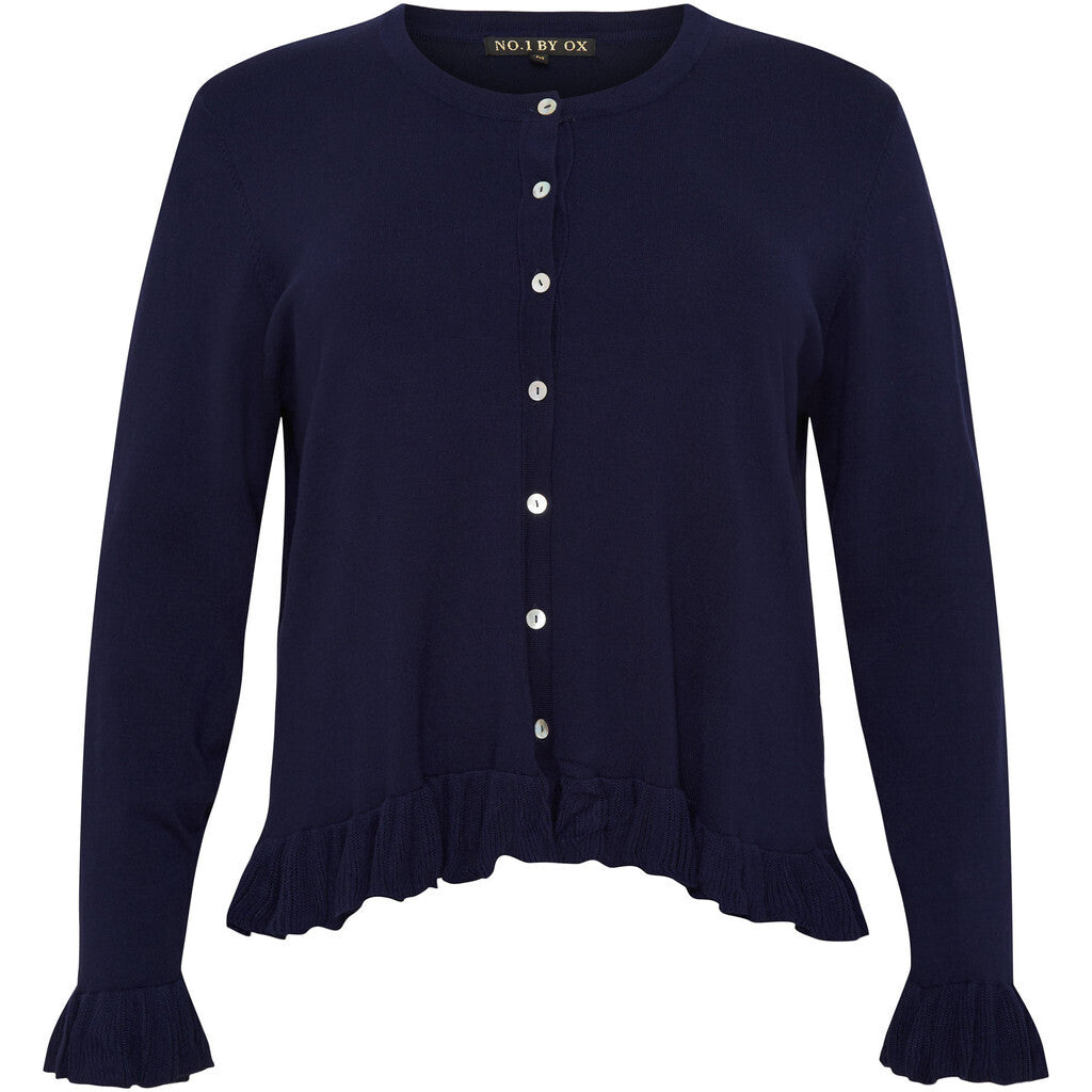 NO. 1 BY OX Cardigan med volanger Cardigans Blue