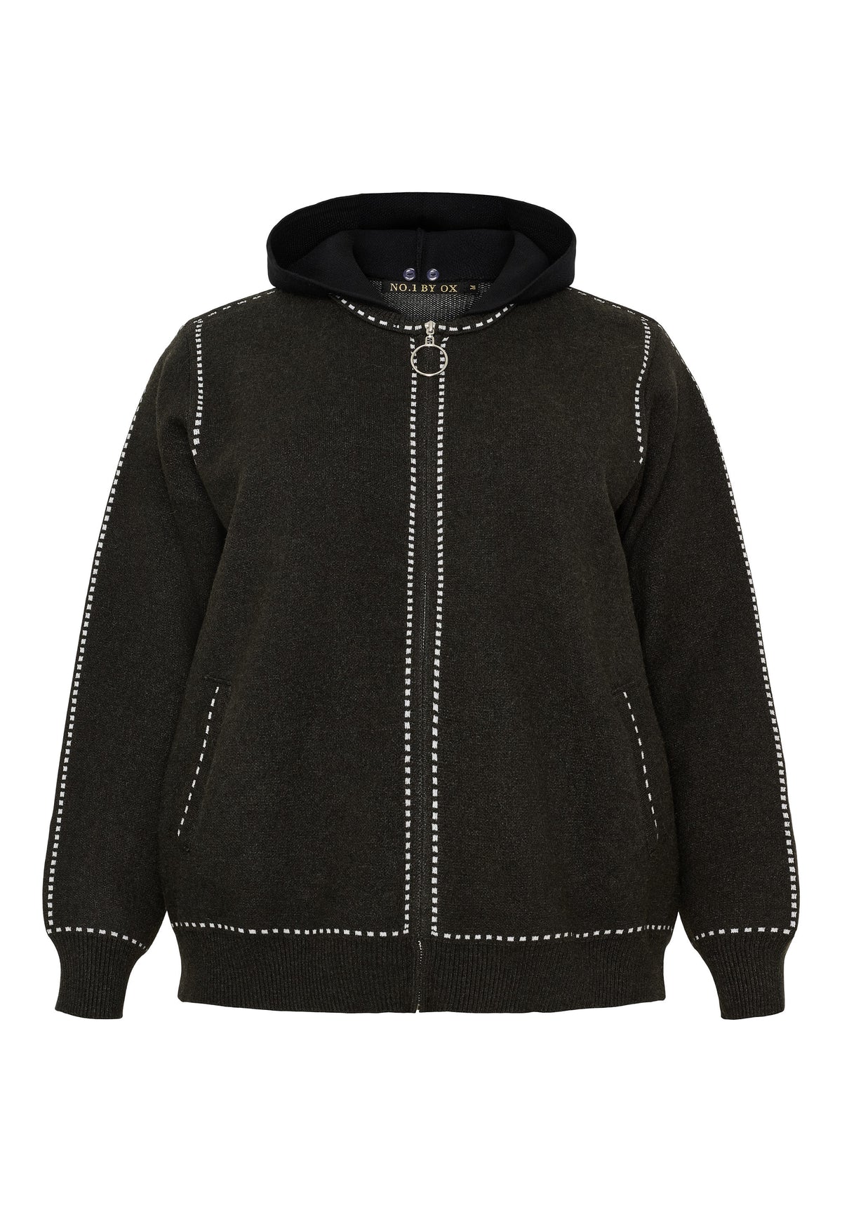 NO. 1 BY OX Cardigan med lynlås Cardigans Grå