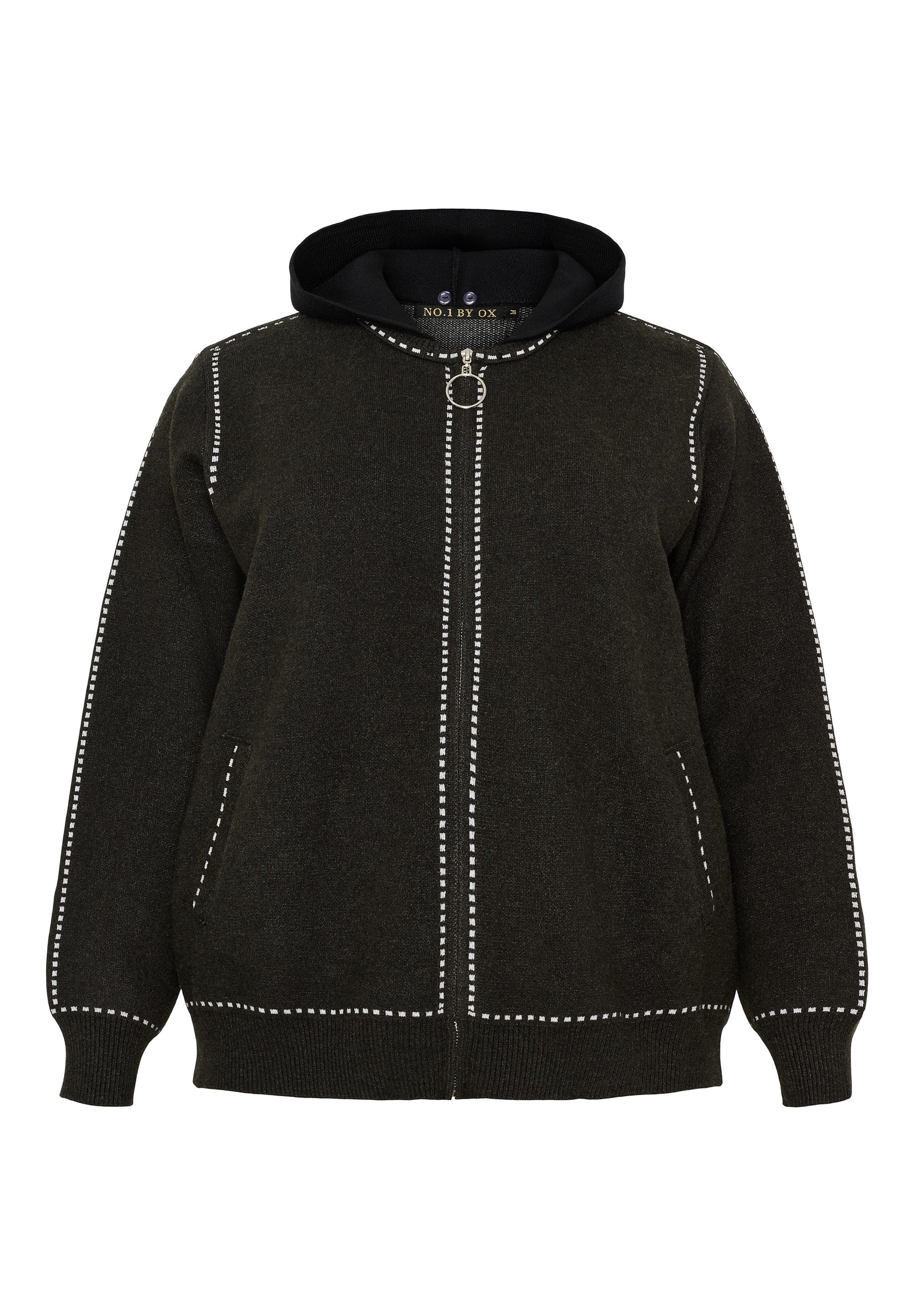 NO. 1 BY OX Cardigan med lynlås Cardigans Grå