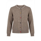 NO. 1 BY OX Cardigan w heart coloured buttons Cardigans Brun