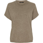 BTFCPH Finstrikket t-shirt i cashmere blanding Pullovers Taupe Melange