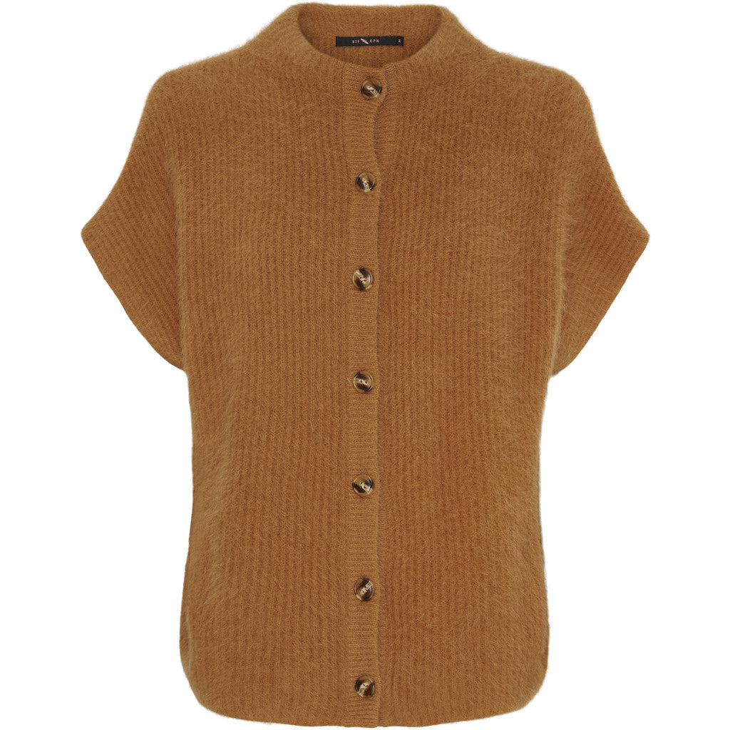 BTFCPH Cashmere cardigan med korte ærmer i vaskebjørnsgarn Veste Beige