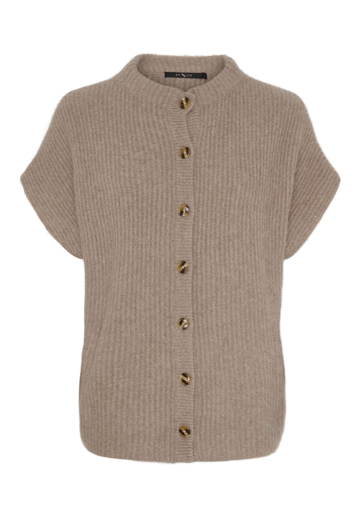 BTFCPH Cashmere cardigan med korte ærmer i vaskebjørnsgarn Veste Brun