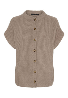 BTFCPH Cashmere cardigan med korte ærmer i vaskebjørnsgarn Veste Brun