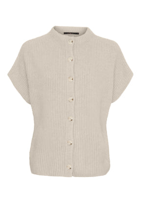 BTFCPH Cashmere cardigan med korte ærmer i vaskebjørnsgarn Veste Light Beige