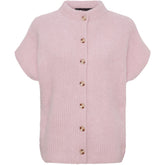 BTFCPH Cashmere cardigan med korte ærmer i vaskebjørnsgarn Veste Rosa
