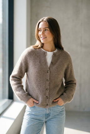 BTFCPH Cashmere cardigan med vaskebjørns-garn Cardigans Brun
