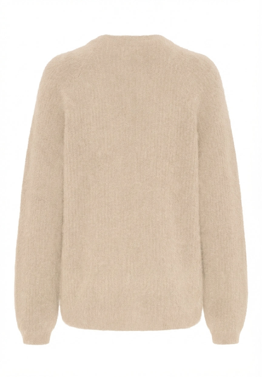 BTFCPH Cashmere cardigan med vaskebjørns-garn Cardigans Sand Beige