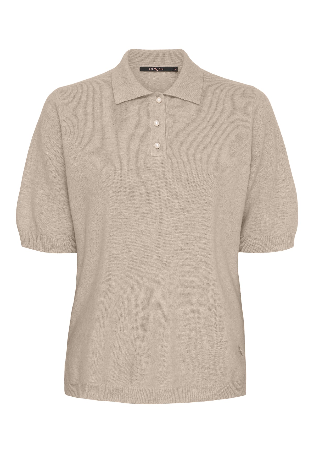 BTFCPH Cashmere pullover med korte ærmer Pullovers Cream Melange