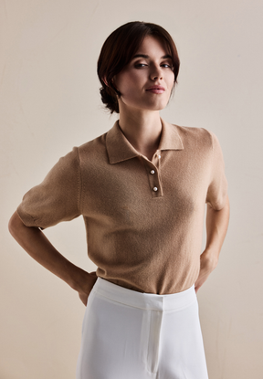 BTFCPH Cashmere pullover med korte ærmer Pullovers Hazelnut