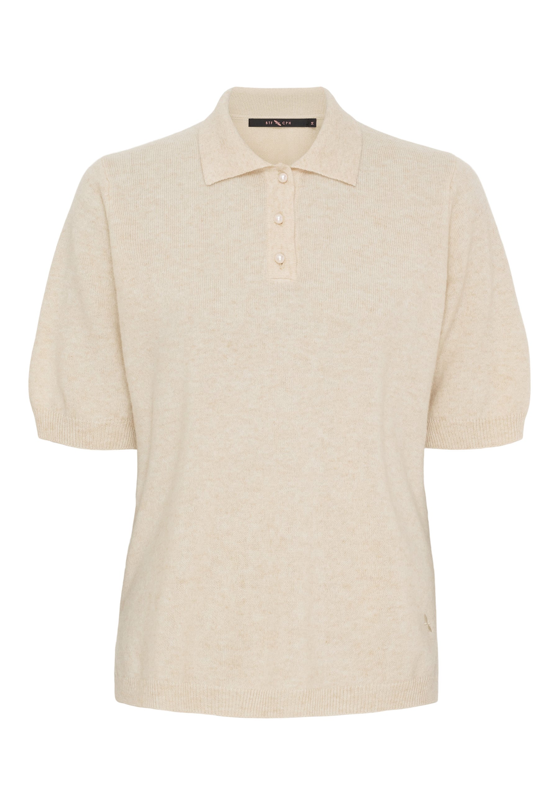 BTFCPH Cashmere pullover med korte ærmer Pullovers Ivory Melange