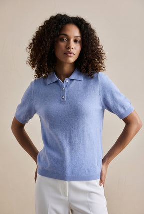 BTFCPH Cashmere pullover med korte ærmer Pullovers Lavander Blue Melange