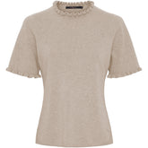 BTFCPH Cashmere strik med flæser Pullovers Cream Melange