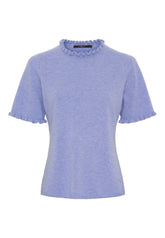 BTFCPH Cashmere strik med flæser Pullovers Lavander Blue Melange