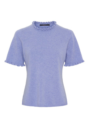 BTFCPH Cashmere strik med flæser Pullovers Lavander Blue Melange