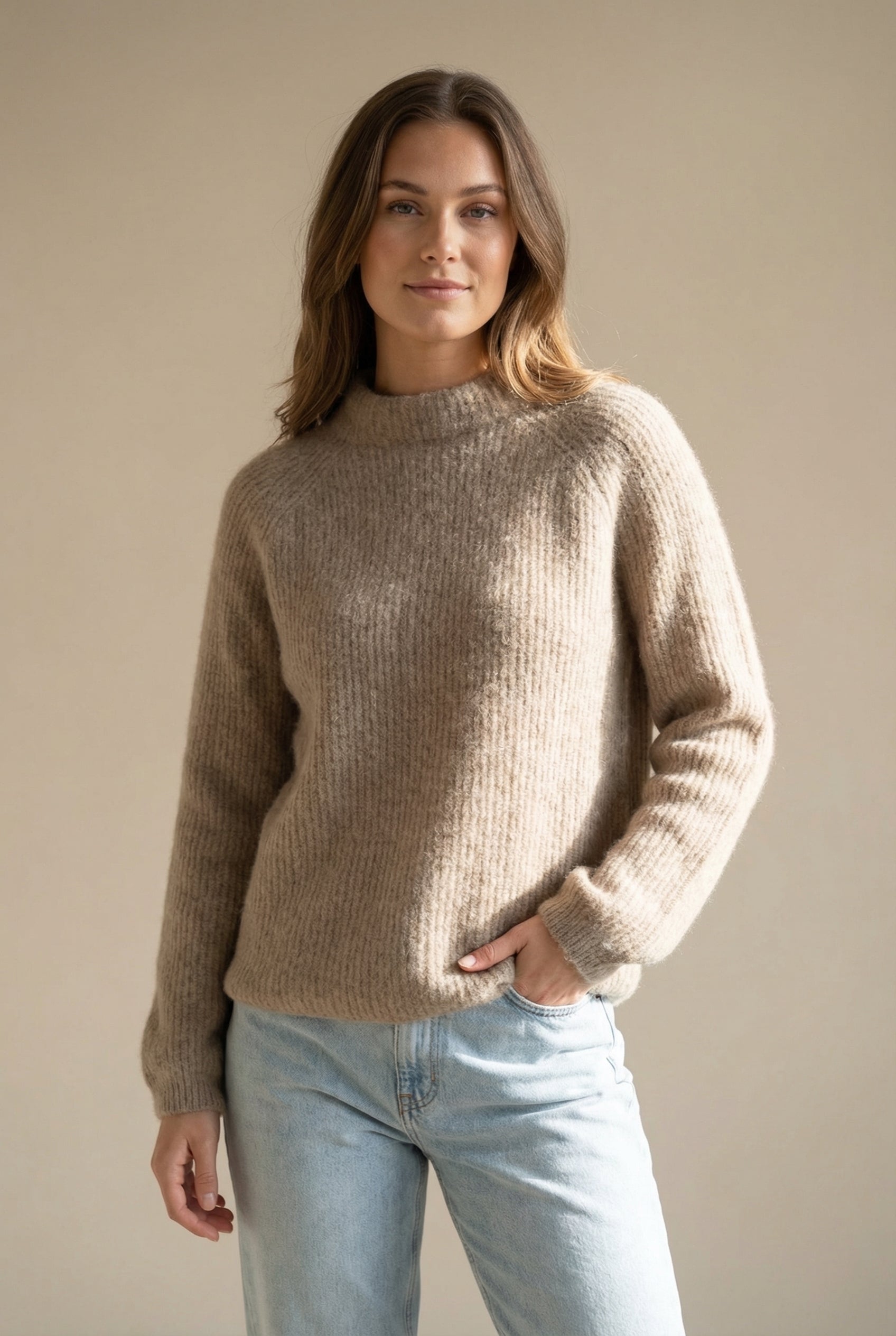 BTFCPH Cashmere strik med vaskebjørns-garn Pullovers Brun