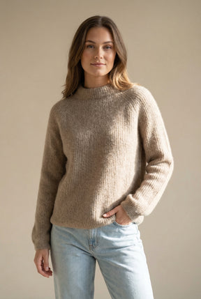 BTFCPH Cashmere strik med vaskebjørns-garn Pullovers Brun