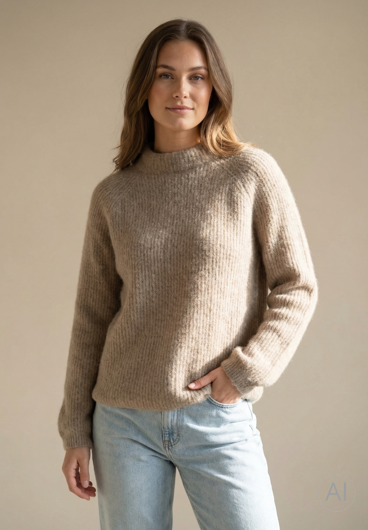 BTFCPH Cashmere strik med vaskebjørns-garn Pullovers Brun
