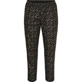 NO. 1 BY OX Classic Loose pants Bukser Black w Camel Green graphic pattern