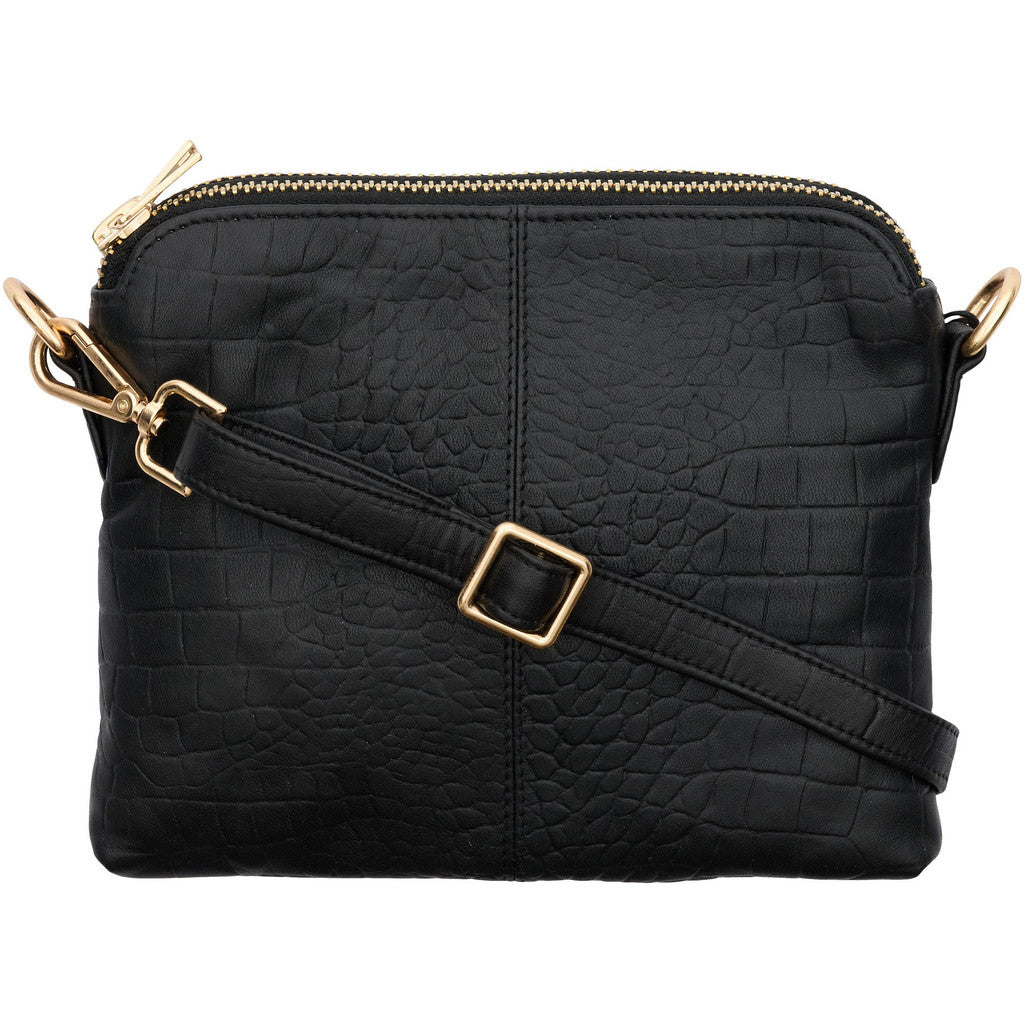 BTFCPH Clutch i krokodillepræget læder Tasker Sort