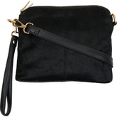 Orchid Crossbody clutch i ko-print Tasker Solid Black w. Light Gold acc.