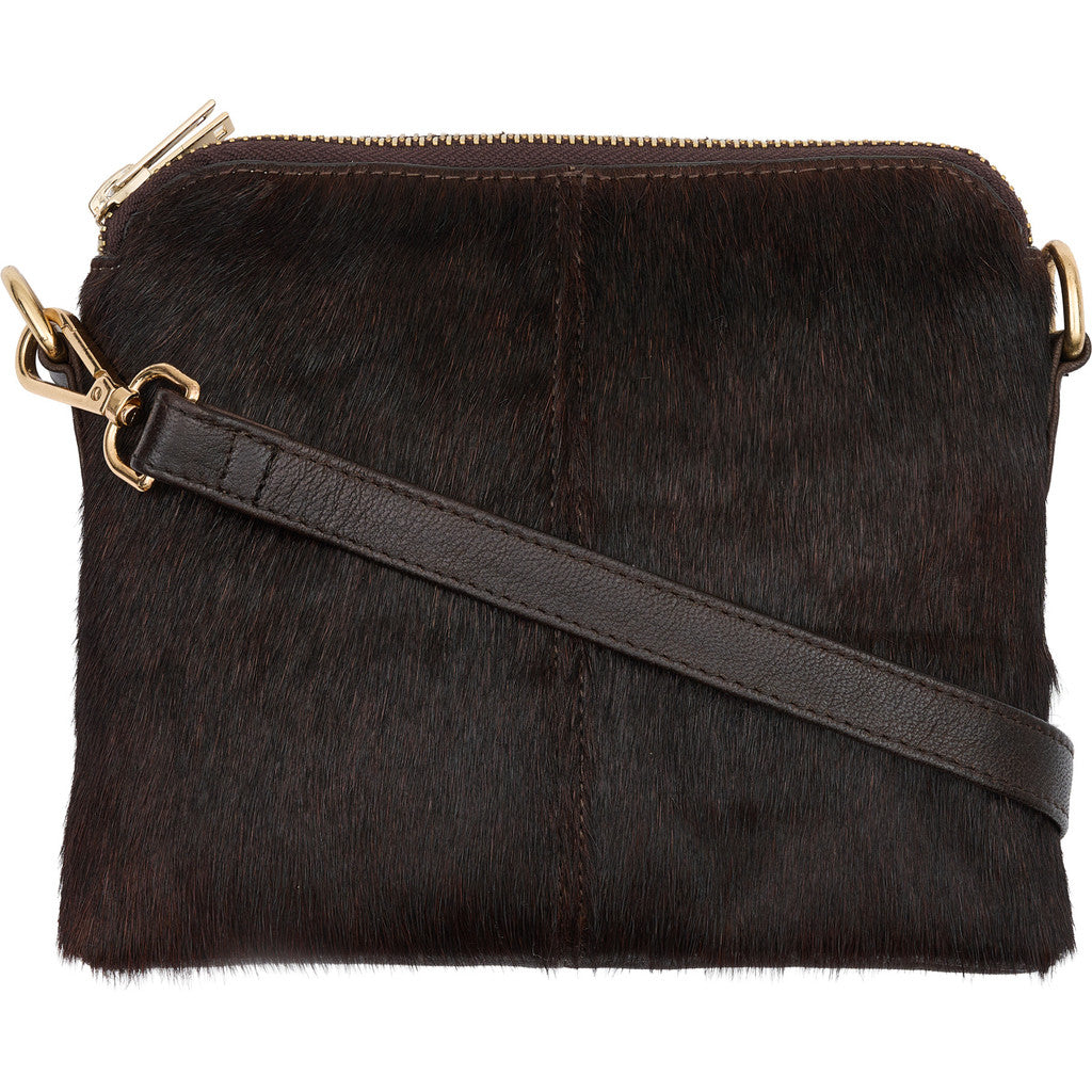 Orchid Crossbody clutch i koskind Tasker Solid Deep Brown w. Light Gold acc.