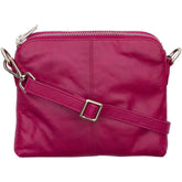 BTFCPH Crossbody clutch i skind Tasker Magenta w. Silver acc.