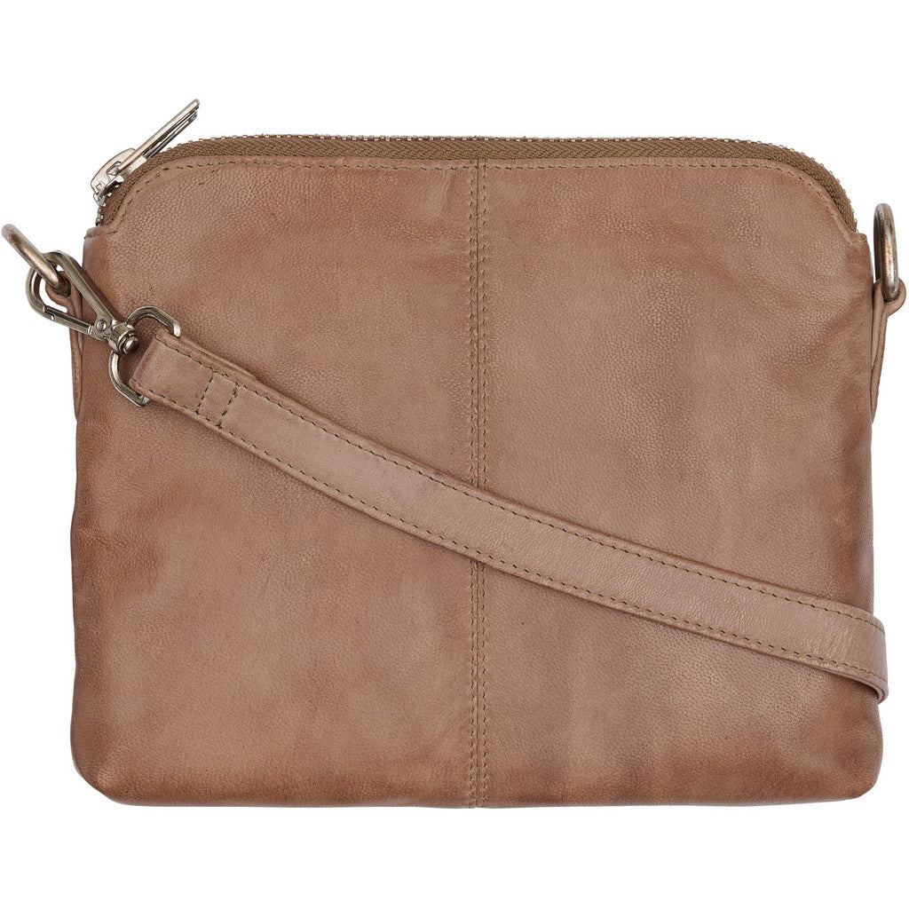 BTFCPH Crossbody clutch i skind Tasker Nude Brown w. Silver acc.