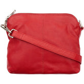 Orchid Crossbody clutch i skind Tasker Light Red w. Shiny Silver acc.