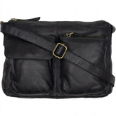 Orchid Crossbody i læder Tasker Black w. Antique Brass acc.