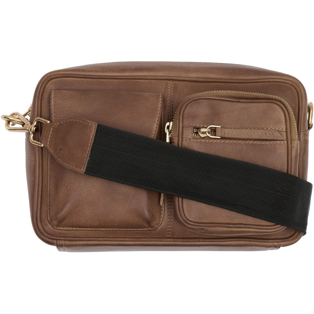 Orchid Crossbody taske i læder med lommer Tasker Brun