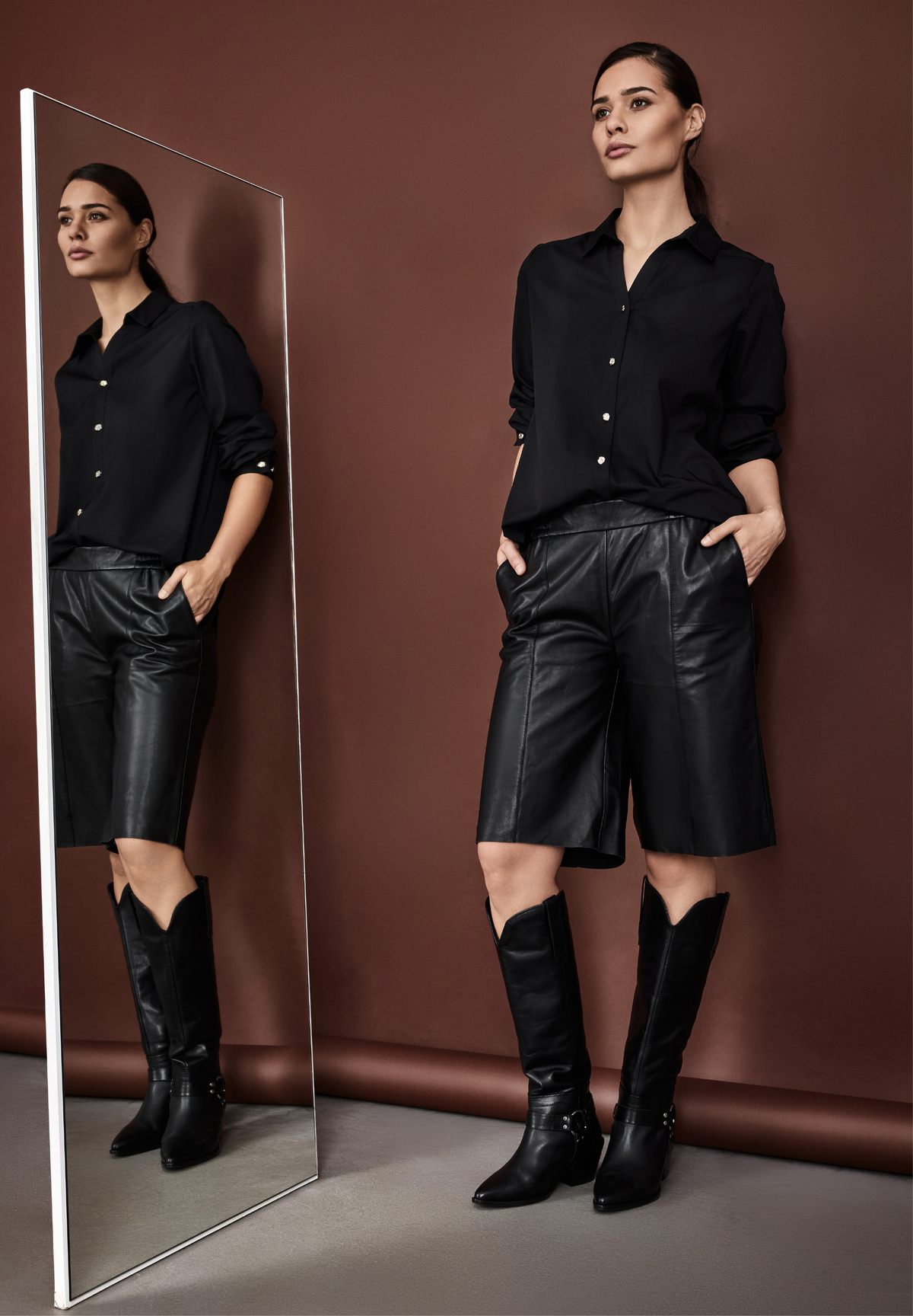 BTFCPH Culottes i læder Bukser Sort