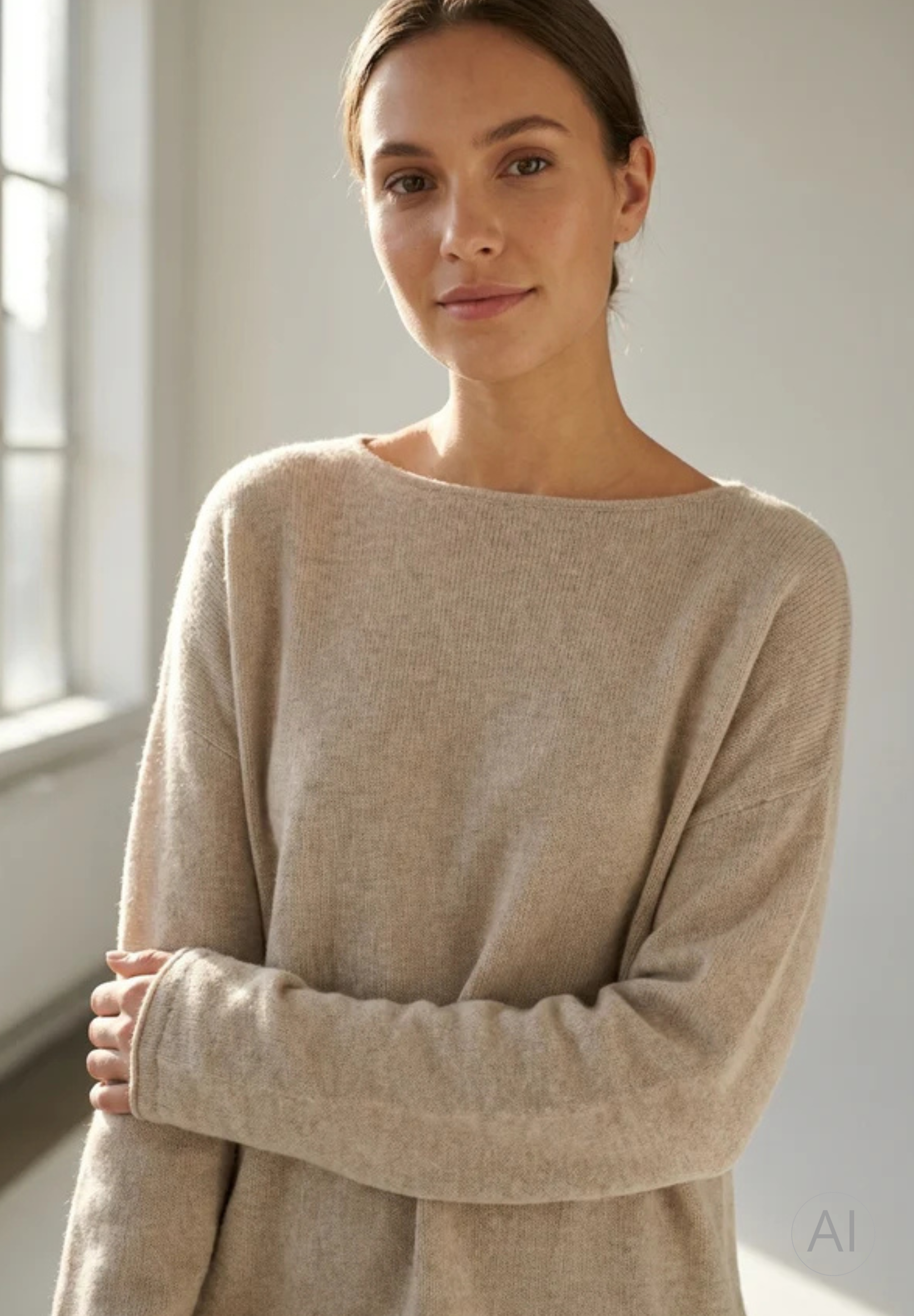 BTFCPH Eksklusiv oversized pullover i 100% cashmere Pullovers Beige Melange