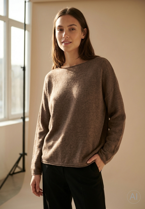 BTFCPH Eksklusiv oversized pullover i 100% cashmere Pullovers Brun