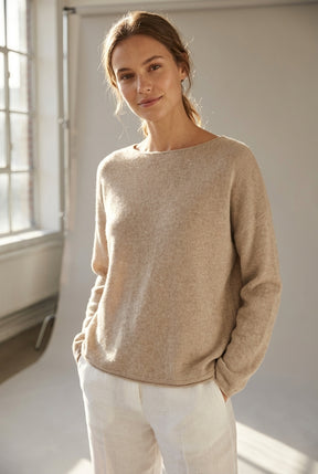 BTFCPH Eksklusiv oversized pullover i 100% cashmere Pullovers Nougat Melange