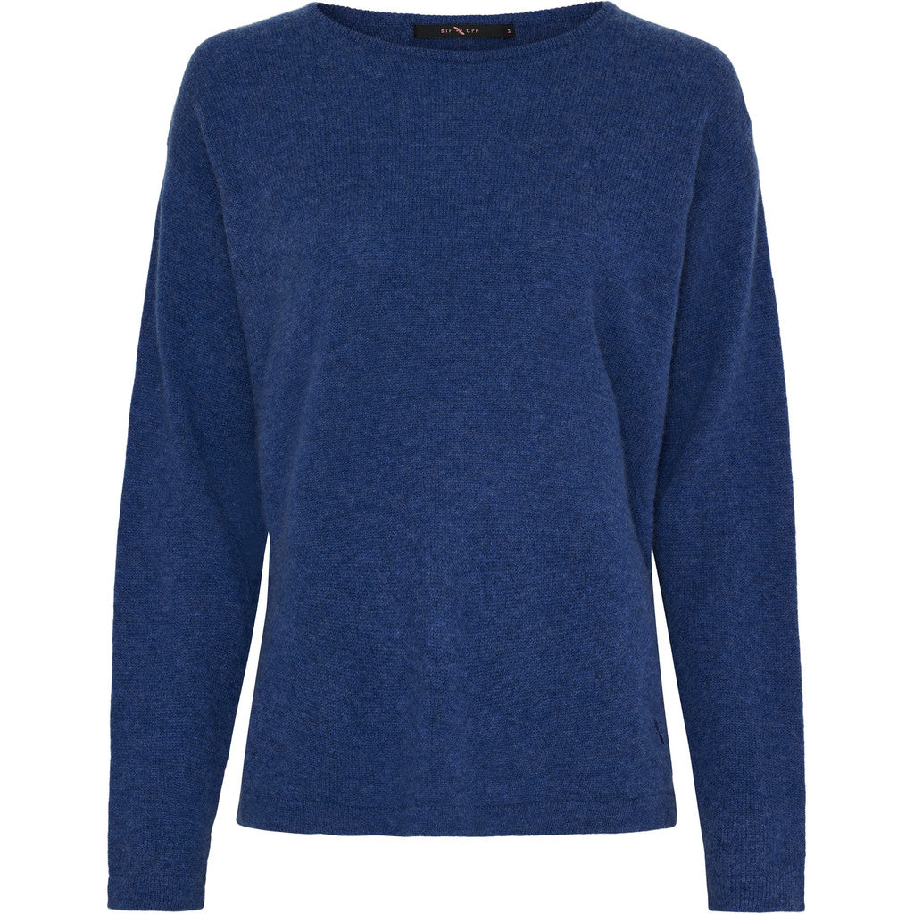 BTFCPH Eksklusiv pullover i 100% cashmere Knit Dark Blue Melange
